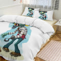 Miniatyrbild 1 av 5: v1307 Plants Vs Zombies Täcke Set Tjockt Mjukt 3-delars Sängklädesset Året Runt Täcke med 2 Örngott för Vuxna Kvinnor Flickor Tonåringar Hemrum De 200x200cm 78x78in