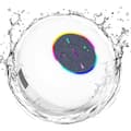 Waterproof Speaker for Shower - Bluetooth with LED, IPX4, Portable Mini Speaker with Suction Cup and Built-in Microphone White white