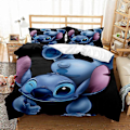 Miniatyrbillede 2 af 5: a654 Sengesæt Lilo & Stitch Dynebetræk Sæt Blødt Super Sengetøj 3-delt Sengesæt (1 Dynebetræk + 2 Pudebetræk) Tm654 135x200cm 53x78in