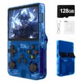 R36S Retro Handheld Game Console, Open Source Linux System, 128G TF Card, 30000+ Classic Games, 3.5 Inch IPS Screen, 3500mAh Battery Blue, 128GB