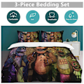 Miniatyrbild 5 av 5: v1369 Five Nightat Freddy Täcke Set Tjockt Mjukt 3 Delars Sängklädesset Året Runt Täcke med 2 Örngott för Vuxna Kvinnor Flickor Tonåringar Hemrum 135x200cm 53x78in