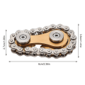 Miniatyrbillede 2 af 5: Ny 2023 Hot Rustfrit Stål Kæde Fidgets Kæde Fidget Cube Gear Linkage Cykelkæde Nyhed Fidget Blok Kinetisk Skrivebordslegetøj silvergold