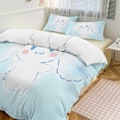 Miniatyrbild 1 av 5: v1050 Cinnamoroll Täcke Set Tjockt Mjukt 3 Delars Sängklädesset Året Runt Täcke med 2 Örngott för Vuxna Kvinnor Flickor Tonåringar Hem Rum Inredning io 135x200cm 53x78in