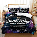 Miniatyrbild 1 av 5: a1654 Sängkläder Eurovision Song Contest Sängset Pojkar Flickor Påslakan Örngott Säng Barn Vuxen Mode Hem 3-delat Sängset (1 Påslakan) 135x200cm 53x78in