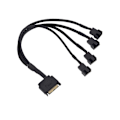 Miniatyrbillede 1 af 5: Adapterkabel til køleventilator, 15-polet SATA til 4 x 3-polet / 4-polet 12V PC-kabinetventilator-strømadapterkabel til 15-polet SATA black