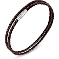 Miniatyrbilde 1 av 6: Lær Armbånd Flettet Dobbelt Flettet Lær Armbånd Unisex Speroto Nytt Herrearmbånd Perler og Lærfletting