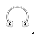 Miniatyrbilde 1 av 5: Rustfrie stålringer for septum, nese, hjerte, stjerne, stud, ørepynt, løkkepiercinger WHBYV Heart Silver