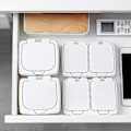 Miniatyrbillede 4 af 4: Vatpindeholder med trykknap, multifunktionel PP-makeupbomuldsopbevaringsorganisator til skrivebord Q 1 Grid