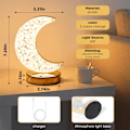 Miniatyrbilde 2 av 5: Månelampe, 3 fargemoduser Touch Lunar Lamp, Krystallbordlampe for barn Flickr rom Ramadan-dekorasjoner Moon