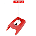 Pikkukuva 2 / 4: 3 kpl:n neula LP-levysoittimen neula gramofoniin, WKB red
