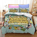 Miniatyrbild 3 av 5: v5795 Sängkläder Animal Crossing Sängset 3 Delar Påslakan Örngott Överdrag Barn Presenter Sängkläder IU5795 135x200cm 53x78in