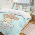 Miniatyrbild 1 av 5: v1200 Sanrio Quilt Set Tjockt Mjukt 3-delars Sängklädesset Året Runt Täcke med 2 Örngott för Vuxna Kvinnor Flickor Tonåringar Hem Rum Inredning io1200 135x200cm 53x78in