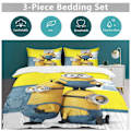 Miniatyrbild 5 av 5: x5 Minion 3-delars sängklädesset Varmt och bekvämt mjukt påslakanset med 1 påslakan och 2 örngott för sovrum b5 135x200cm 53x78in