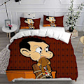 Miniatyrbild 1 av 5: v1512 Sängkläder Mr. Bean Animerad Serie Sängkläder Set Täcke Filt Sängöverkast Påslakan Kuddfodral - Delar Set Sovrumsinredning 3-Delars Sängkläder S 240x260cm 94x102in