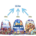 Miniatyrbillede 1 af 5: Fødselsdagsgaveposer til børn Roblox Tema Festartikler Papirtallerkener Krus Desserttallerkener Servietter Baby Shower Engangsservicesæt 80 stk.-XF1- 12pcs