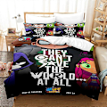 Miniatyrbild 1 av 5: v218 Sängkläder Tecknad Teen Titans Go Sängset, Påslakan Täcke Sängset Täcke Örngott, King Queen Twin Storlek Pojkar Flickor Vuxna 3-Delars 135x200cm 53x78in