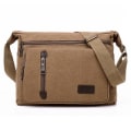 Miniatyrbilde 1 av 3: Herre Retro Canvas Messenger Bag Skulder Veske Crossbody Satchel Multi Lommer Håndvesker Coffee