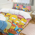 Miniatyrbillede 1 af 5: x79 The Simpsons 3-delt sengetøjssæt Varmt og behageligt blødt dynebetræk sengetøjssæt med 1 dynebetræk og 2 pudebetræk til soveværelse b79 135x200cm 53x78in
