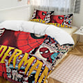 Miniatyrbild 1 av 4: v109 Spider-Man 3-delars Bäddset för Enkelsäng - Inkluderar 1 Enkelt Täcke och 2 Örngott - Färgbeständig Mikrofiber - Spider io109 135x200cm 53x78in