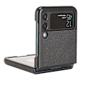 Miniatyrbillede 3 af 4: Etui til Samsung Galaxy Z Flip3 - Bagside Cover Case Zflip 3 5g Litchi Mønster Patch Læder Etui red