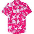 Pikkukuva 3 / 5: Miesten Havaijin paita ja shortsit -setti, Regular Fit, lyhythihainen, rento, funky rantapuku, flamingopaita XXL Pink