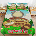 Miniatyrbilde 1 av 5: x18 Min Nabo Totoro Dynetrekk Mikrofiber Sengetøy Sett 3D Trykt Lettvekt 3-delt Dynesett, 1 Dynetrekk og 2 Putetrekk for Barn 135x200cm 53x78in