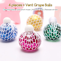 Miniatyrbillede 3 af 5: Klemmebold med net, pakke med 4 bløde mesh-bolde, klemmebold i net, glitter, stressbold fidget-legetøj, anti-stress-legetøj