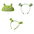 Miniatyrbillede 2 af 5: Halloween Grøn Øre Hovedbøjle Grøn Øre Hue Kid Sjov Hat Grøn Øre Hårbøjle-shrek