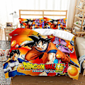 Miniatyrbild 1 av 2: 3D-tryckt Dragon Ball sängkläder set påslakan täcke örngott enkel dubbelsäng barn present US FULL 200x230cm
