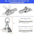 Miniatyrbilde 3 av 5: Heavy Duty Takkrok Med Sus304 Rustfritt Stål 360 Rotasjon 4 Festeskruer For Betong Tresett Yoga Hengekøye Hengestol Passer To Stykker