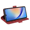 Miniatyrbild 3 av 5: För Samsung Galaxy A35 5G PU Läder Plånboksfodral Flip Telefonfodral med 3 Kortplatser Red
