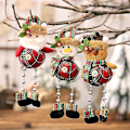 Miniatyrbilde 3 av 5: 10 stk Julerutete Stoffperler Beinanheng Julerutevindudekorasjon Tegneserie Små Dukkepynt Snowman
