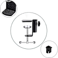 Miniatyrbillede 3 af 3: 2 stk. Justerbar 0-50mm Arm Skrivebords Klemme Bordlampe Klemmeholder Metal Stativ - Sort