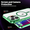 Miniatyrbild 5 av 5: iPhone 16 Pro Skal Kompatibel med MagSafe TPU+PC Transparent Telefonfodral - Multicolor Green