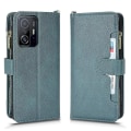 Pikkukuva 2 / 5: Yhteensopiva Xiaomi Mi 11t/11t Pro -kotelon kanssa, vetoketjullinen magneettinen lompakkokotelo, korttipidike, PU-nahkakotelo Green A