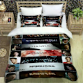 Miniatyrbild 1 av 5: v1073 Sängkläder Supernatural join the hunt Bäddset utsökta tillbehör set påslakan säng täcke set bäddset lyxig födelsedagspresent 3-delars 135x200cm 53x78in