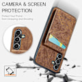 Miniatyrbild 5 av 5: FIERRE SHANN Mobilskal för Samsung Galaxy A34 5G - Stötsäker PU+TPU - Brun