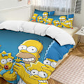 Miniatyrbild 1 av 5: x81 The Simpsons 3-delat Sängklädesset Varmt Och Bekvämt Mjukt Påslakan Sängset med 1 Påslakan Och 2 Örngott för Sovrum b81 135x200cm 53x78in