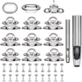 Miniatyrbillede 1 af 5: Illets ovale Twist Lock i messing nikkel drejelig spænde med værktøj øje til presenning stof DIY håndværk læder pung