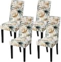 Miniatyrbild 1 av 5: 4-pack julstolsöverdrag stretch avtagbart tvättbart matsal blommönster Flower Pattern Flower Pattern 4