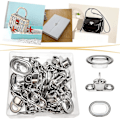 Miniatyrbillede 3 af 5: Illets ovale Twist Lock i messing nikkel drejelig spænde med værktøj øje til presenning stof DIY håndværk læder pung