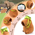 Miniatyrbillede 5 af 6: Capybara plyslegetøj, 23 cm Capybara bærer skildpadde rygsæk, udstoppet dyr Capybara legetøj, søde plysdyr marsvin plys