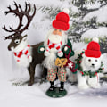 Miniatyrbillede 2 af 5: 20 stk. Mini strikkede julehuer, mini juleskærf, mini julehue, gør-det-selv julehue til dukketilbehør, vinflasker, jul