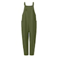 Miniatyrbillede 5 af 5: Dame Overalls Casual Løs Dungarees Romper Baggy Playsuit Bomuld Og Linned Jumpsuit Green S