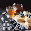 Pikkukuva 3 / 5: 6 kappaletta 4 tuuman kaksoisreunaiset englantilaiset muffinirenkaat, ruostumattomasta teräksestä valmistetut crumpet-renkaat, tartlet-renkaat, pyöreät silver