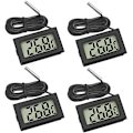 Miniatyrbild 1 av 5: 4x Digital LCD Termometer Temperaturmätare Med Extern Givare För Kylskåp Frys Akvarium (4x Svart)