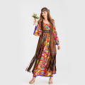 Pikkukuva 5 / 5: 70-luvun asut naisille Diskoasu Asusteet 60-luvun 70-luvun asuasu naisille Hippiasu Vaatteet Asu Halloween, 50% tarjous Brown S