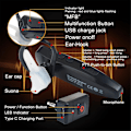 Pikkukuva 4 / 4: Walkie Talkie Langaton Bluetooth PTT Kuulokemikrofoni Handsfree K-liitin Mikrofoni Kuulokemikrofoni Adapteri Black