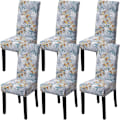 Miniatyrbilde 1 av 5: 4-pakning julestoltrekk stretch avtagbart vaskbart spisestue løvmønster1 Leaf Pattern1 Leaf Pattern1 6