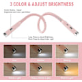Miniatyrbilde 4 av 5: 360 Foldable Neck Reading Lamp, 3 Colors Rechargeable Led Book Reading Light In Bed, 1000mah Neck Light For Read, Knit, Repair Black